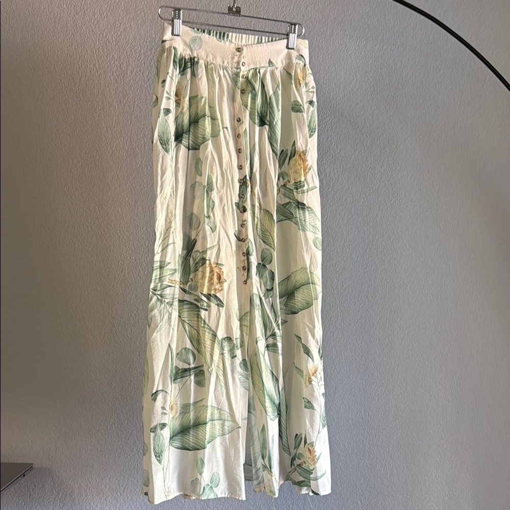 H&M Leaf Print Maxi Skirt